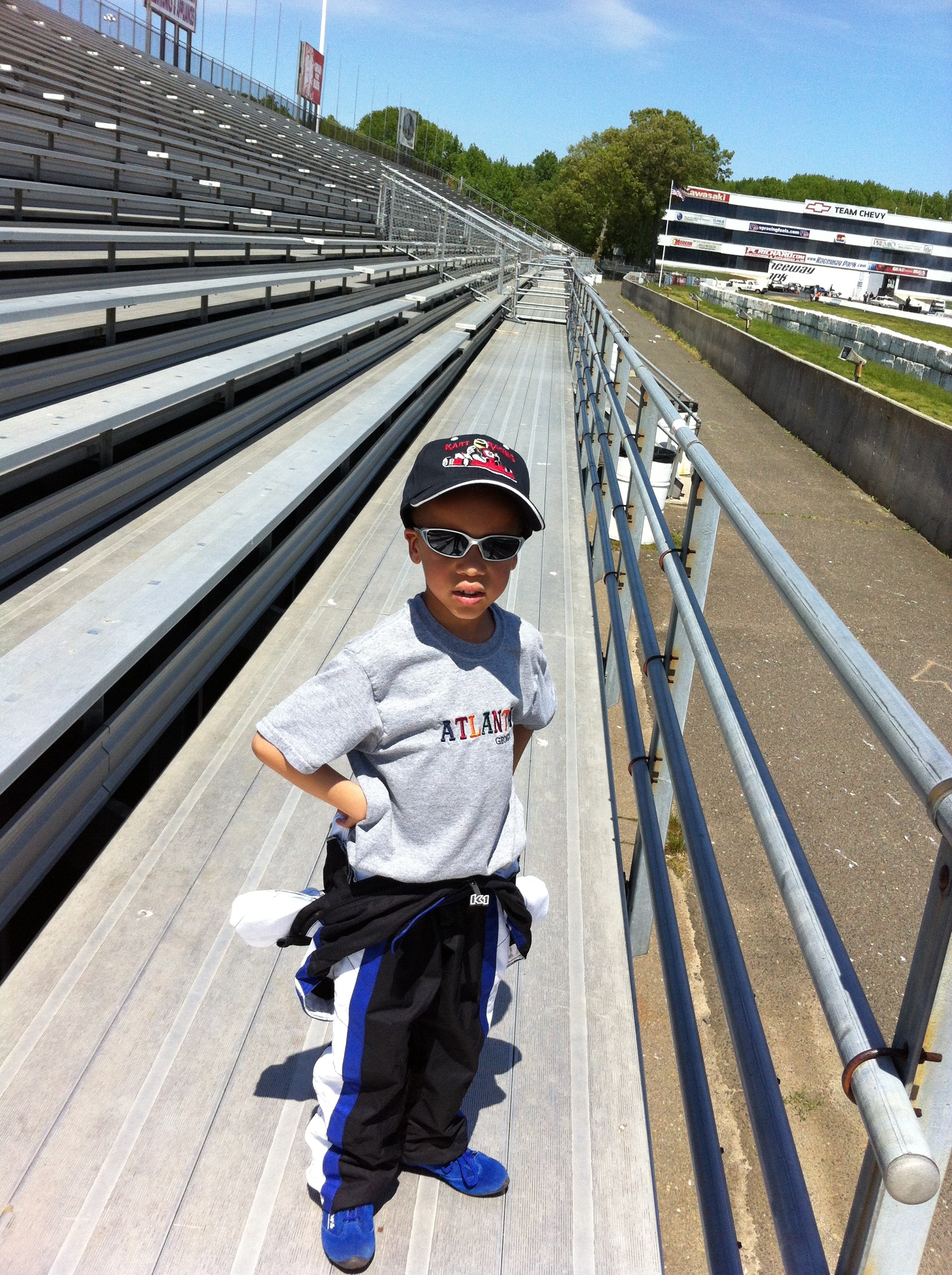 Having fun, kid kart racing today